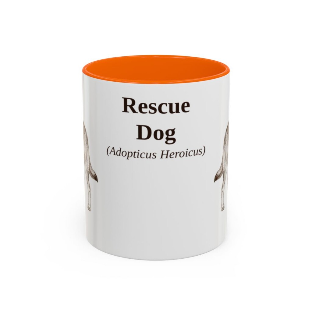 11oz-rescue-dog-mug-latin-orange 11oz Rescue Dog Latin Mug, Orange, front view