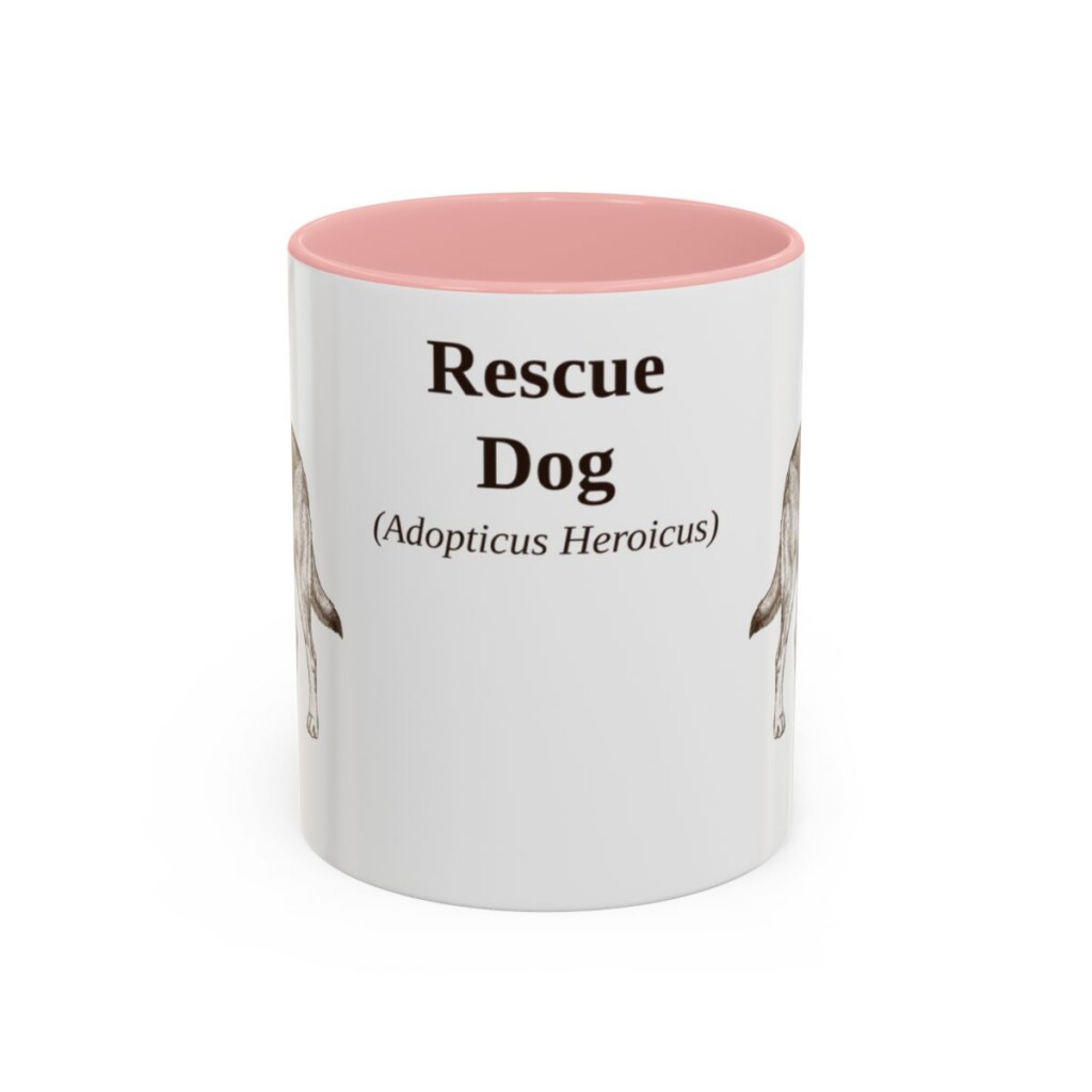 11oz-rescue-dog-mug-latin-pink 11oz Rescue Dog Latin Mug, Pink, front view