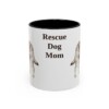 11oz Rescue Dog Dog Mom Mug, Black, front view