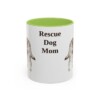 11oz Rescue Dog Dog Mom Mug, Light Green, front view
