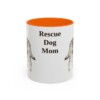 11oz Rescue Dog Dog Mom Mug, Orange, front view