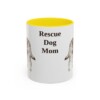 11oz Rescue Dog Dog Mom Mug, Yellow, front view