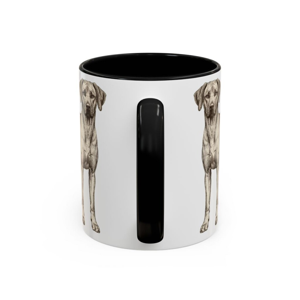 11oz Rhodesian Ridgeback Mug, Black, back view