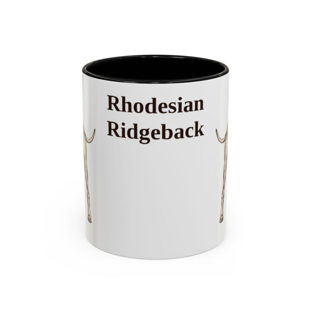 11oz Rhodesian Ridgeback Mug, Black, front view