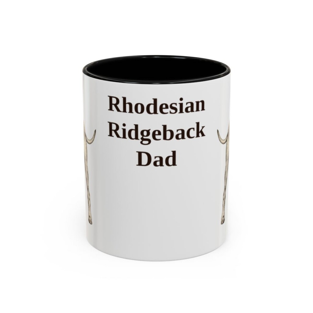 11oz Rhodesian Ridgeback Dog Dad Mug, Black, front view