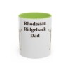 11oz Rhodesian Ridgeback Dog Dad Mug, Light Green, front view
