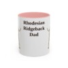 11oz Rhodesian Ridgeback Dog Dad Mug, Pink, front view