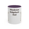 11oz Rhodesian Ridgeback Dog Dad Mug, Purple, front view