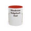 11oz Rhodesian Ridgeback Dog Dad Mug, Red, front view