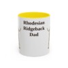 11oz Rhodesian Ridgeback Dog Dad Mug, Yellow, front view