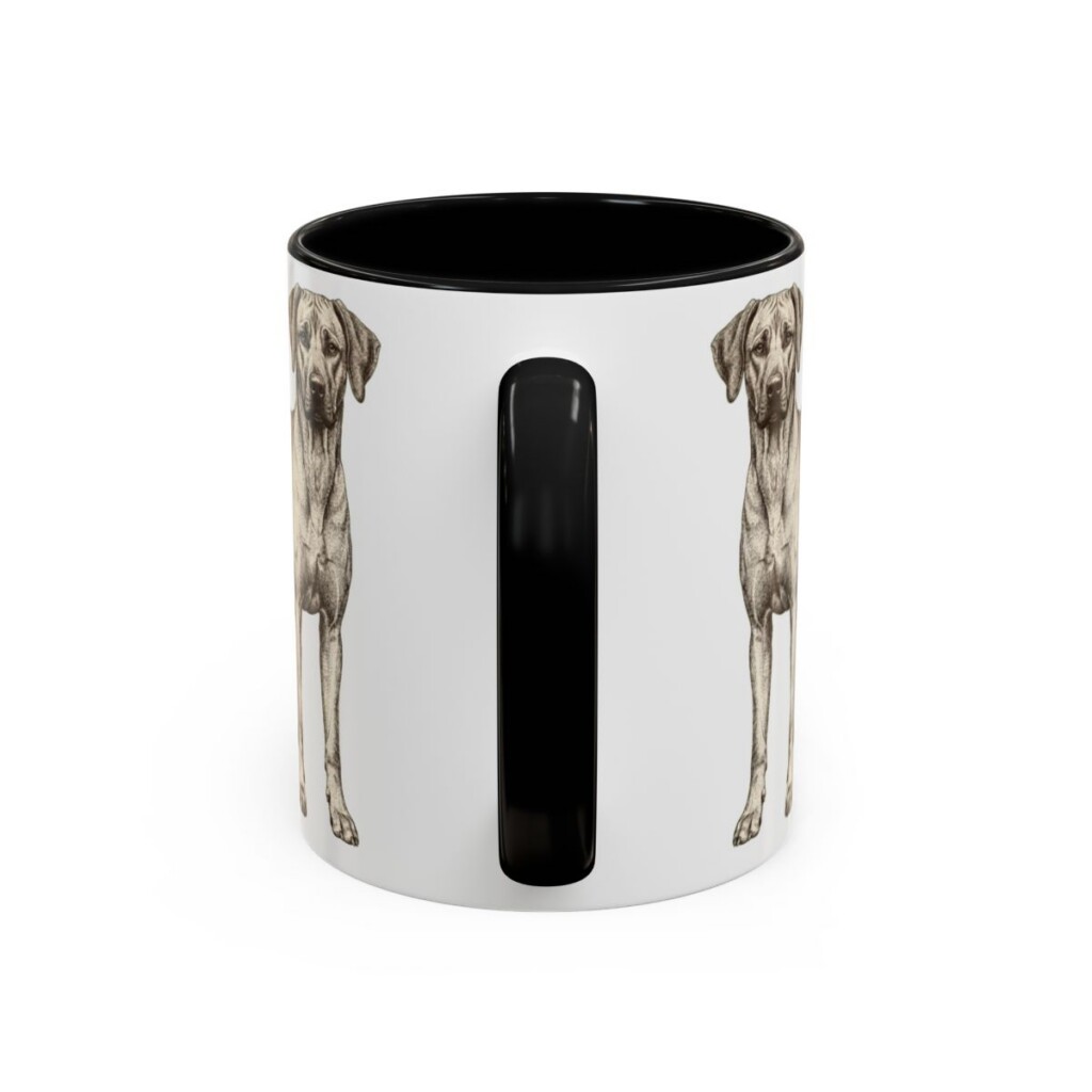 11oz Funny Rhodesian Ridgeback Mug, Black, back view