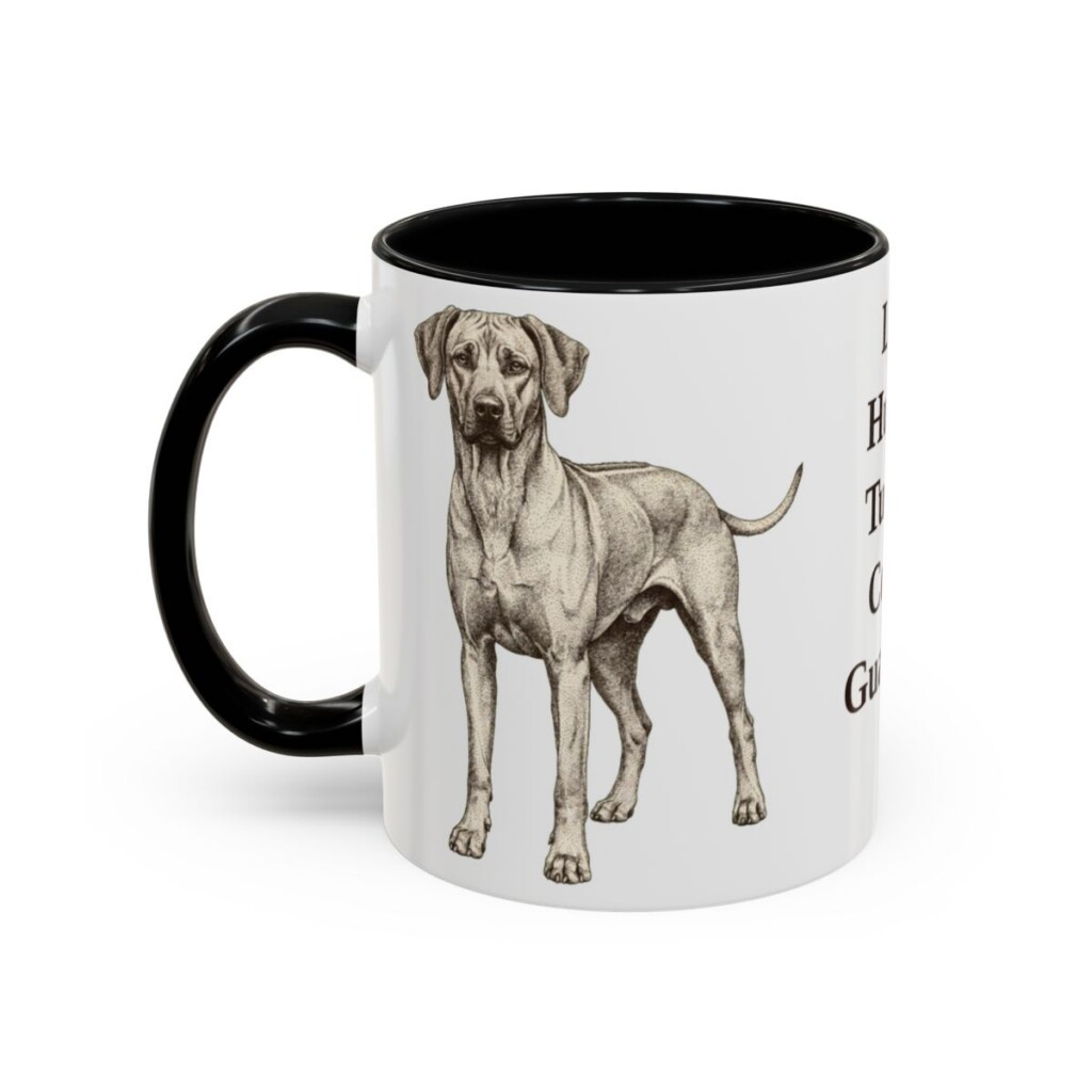 11oz Funny Rhodesian Ridgeback Mug, Black, left side view