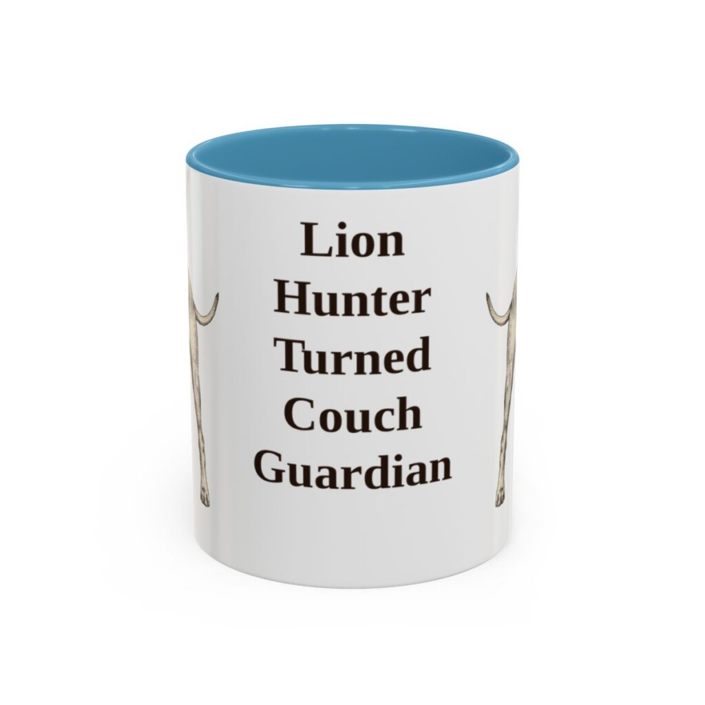 11oz Funny Rhodesian Ridgeback Mug, Light Blue, front view