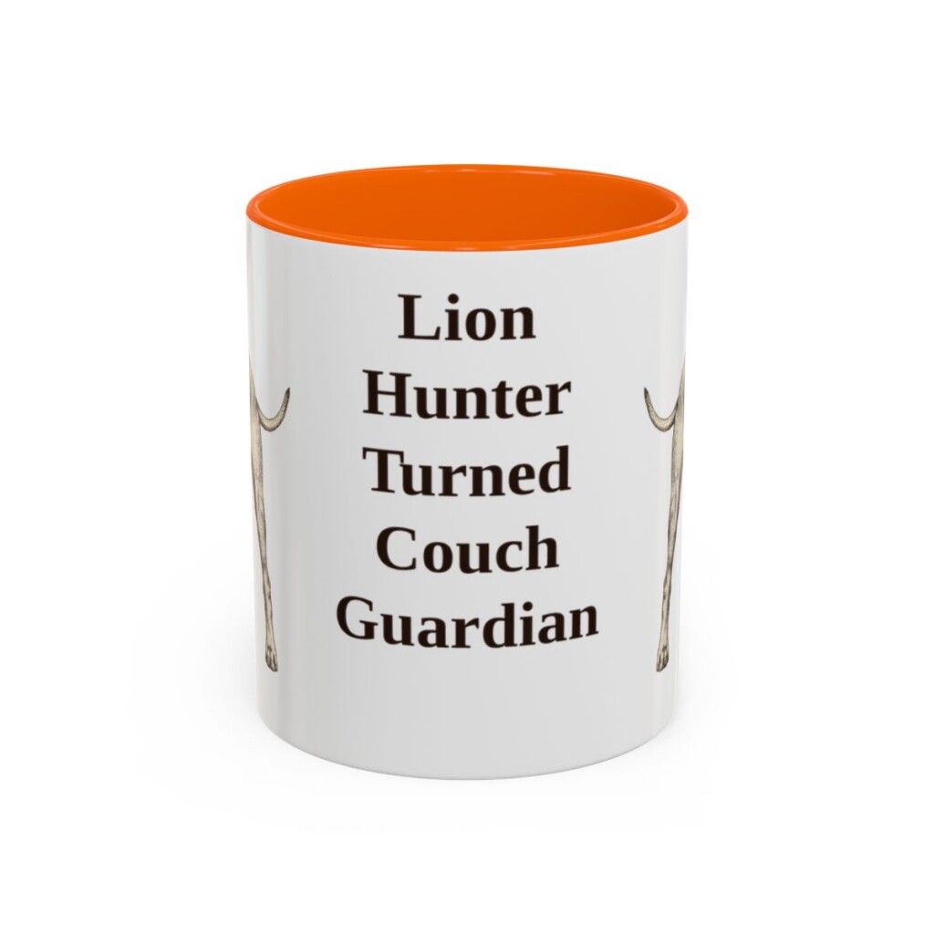 11oz Funny Rhodesian Ridgeback Mug, Orange, front view
