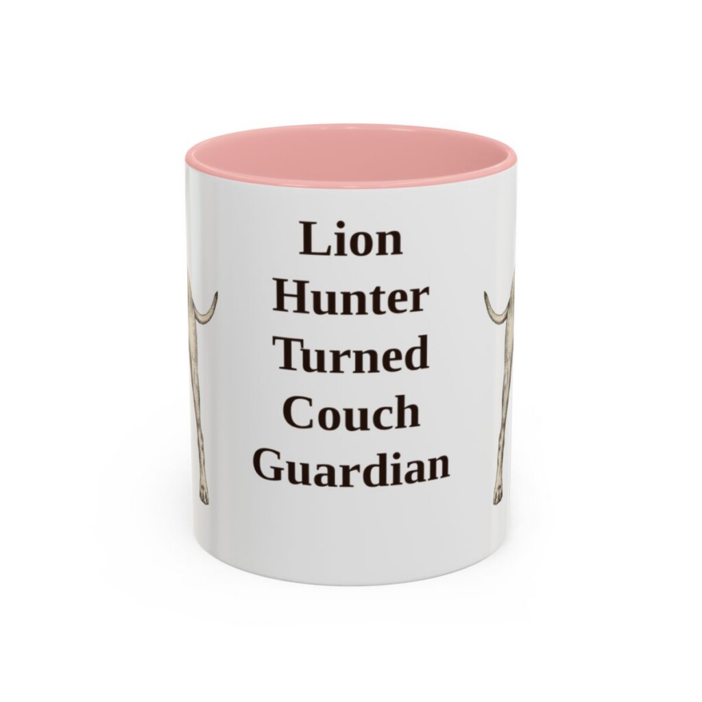 11oz Funny Rhodesian Ridgeback Mug, Pink, front view