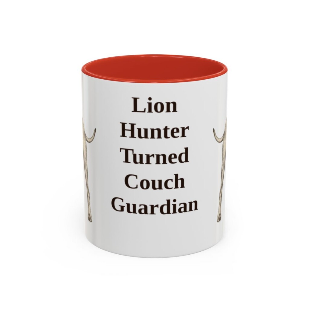 11oz Funny Rhodesian Ridgeback Mug, Red, front view