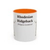 11oz Rhodesian Ridgeback Latin Mug, Orange, front view