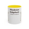 11oz Rhodesian Ridgeback Latin Mug, Yellow, front view