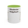 11oz Rhodesian Ridgeback Mug, Light Green, front view