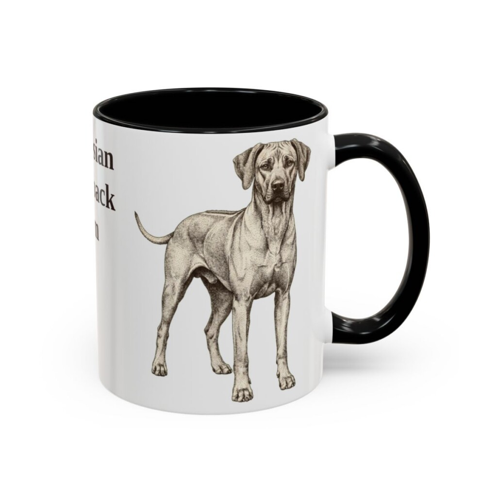 11oz Rhodesian Ridgeback Dog Mom Mug, Black, right side view