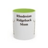 11oz Rhodesian Ridgeback Dog Mom Mug, Light Green, front view