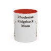 11oz Rhodesian Ridgeback Dog Mom Mug, Red, front view
