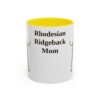 11oz Rhodesian Ridgeback Dog Mom Mug, Yellow, front view