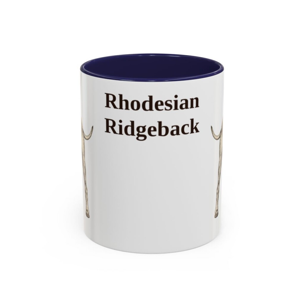 11oz Rhodesian Ridgeback Mug, Navy, front view