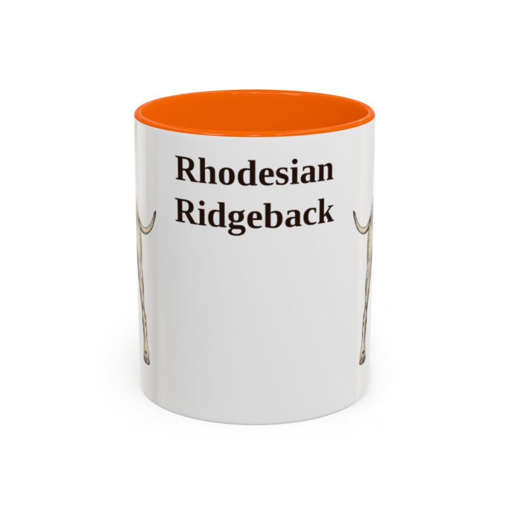 11oz Rhodesian Ridgeback Mug, Orange, front view