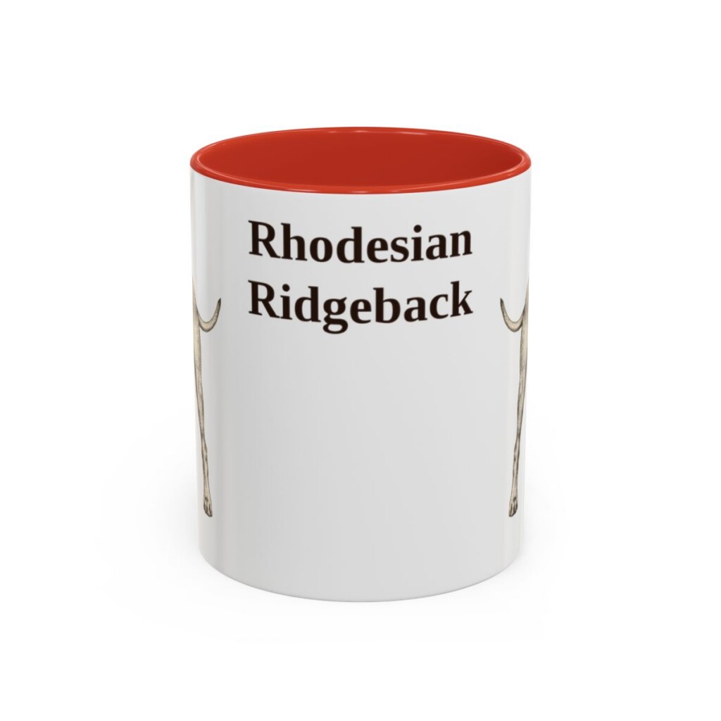 11oz Rhodesian Ridgeback Mug, Red, front view