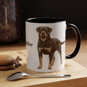 11oz Rottweiler Mug, Black, lifestyle photo