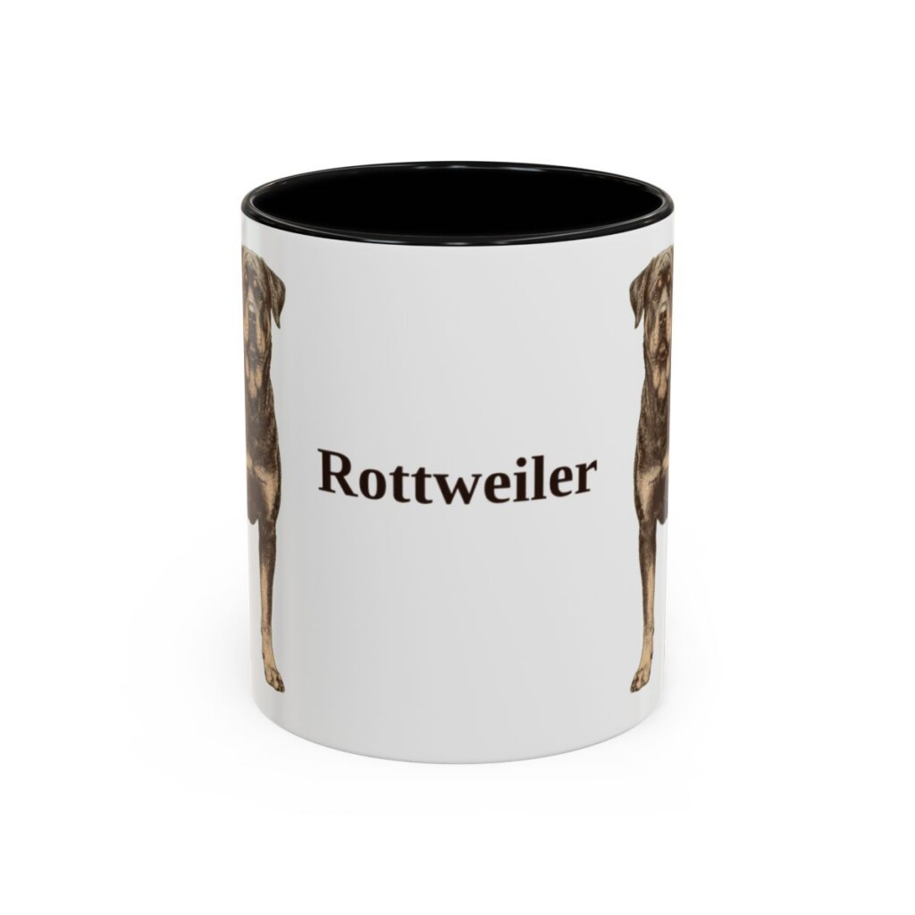 11oz Rottweiler Mug, Black, front view