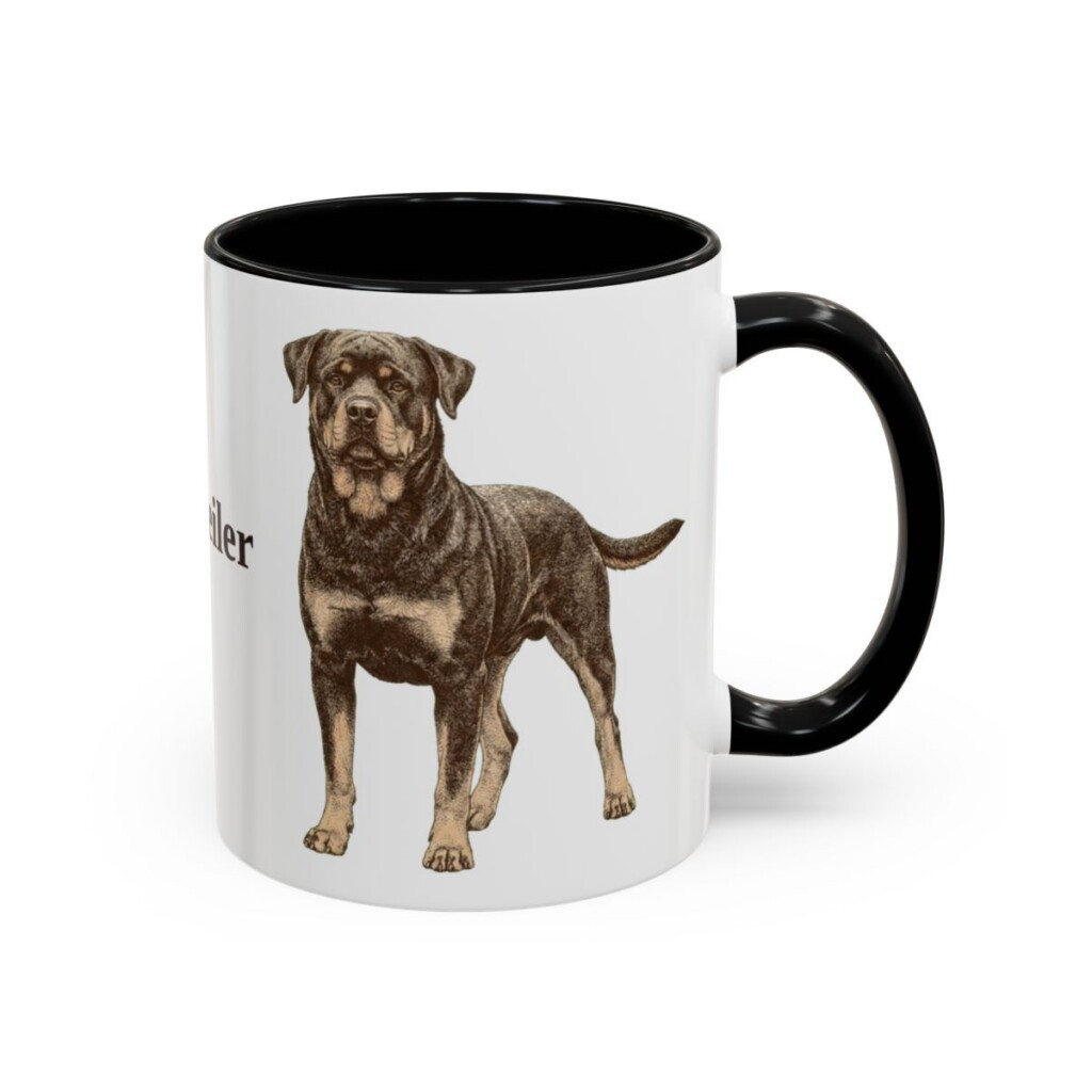 11oz Rottweiler Mug, Black, right side view