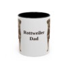 11oz Rottweiler Dog Dad Mug, Black, front view