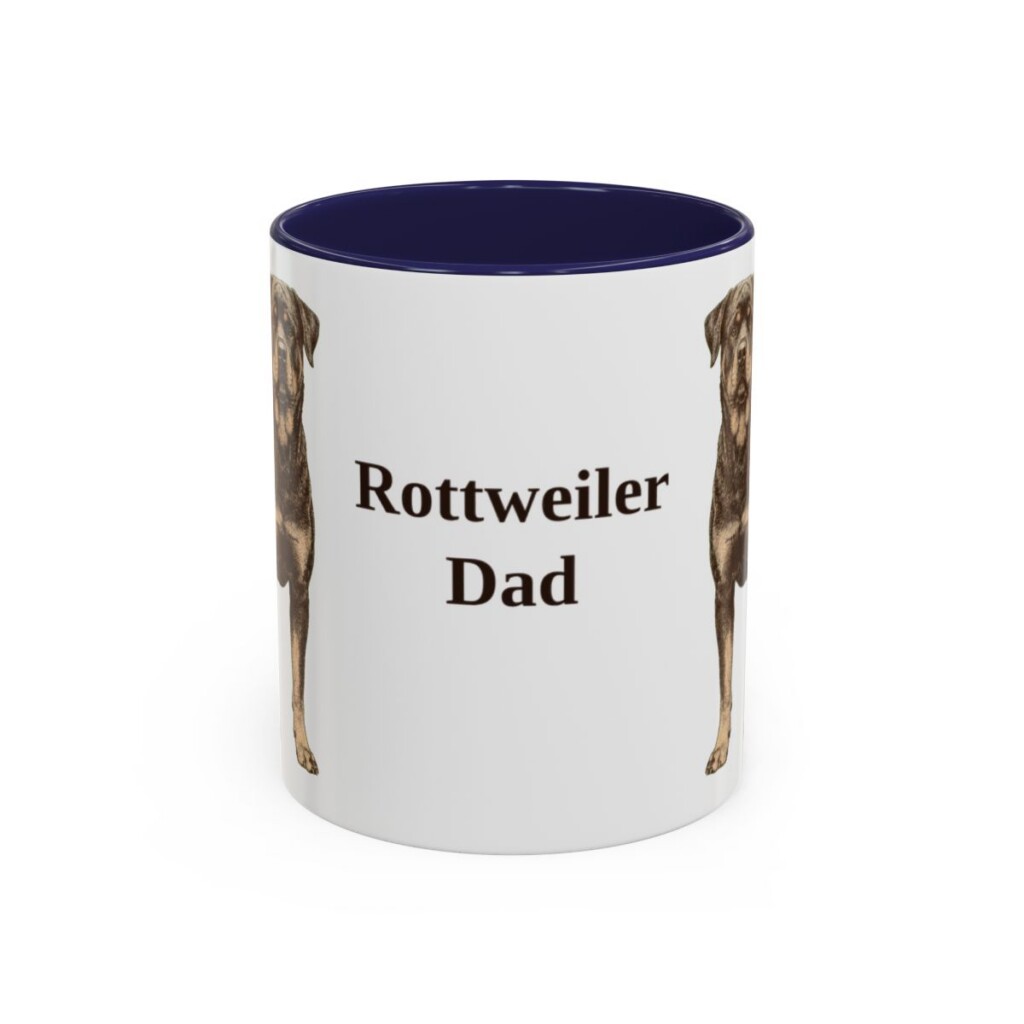 11oz Rottweiler Dog Dad Mug, Navy, front view
