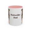 11oz Rottweiler Dog Dad Mug, Pink, front view