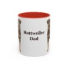 11oz Rottweiler Dog Dad Mug, Red, front view