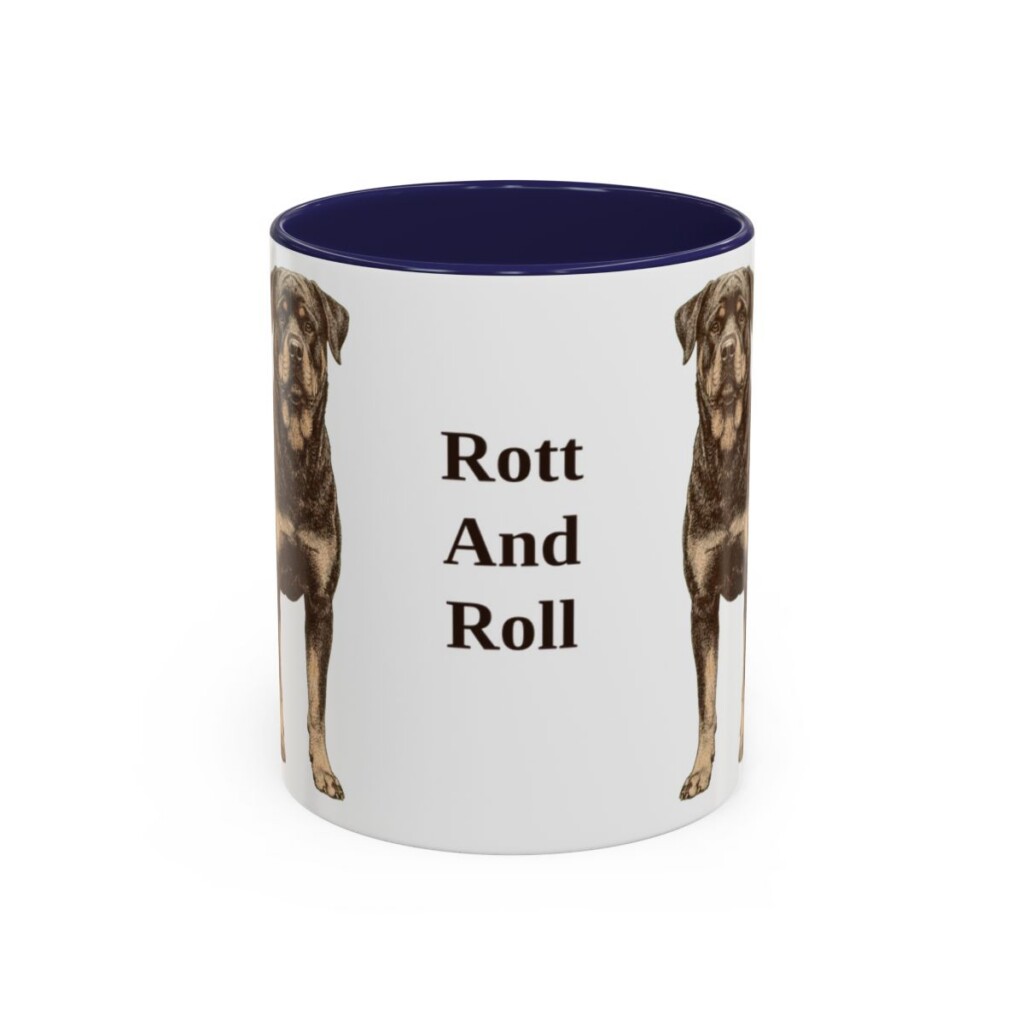 11oz-rottweiler-mug-humor-navy 11oz Funny Rottweiler Mug, Navy, front view