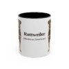 11oz Rottweiler Latin Mug, Black, front view