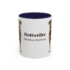 11oz Rottweiler Latin Mug, Navy, front view