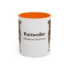 11oz Rottweiler Latin Mug, Orange, front view