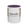 11oz Rottweiler Latin Mug, Purple, front view
