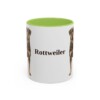 11oz Rottweiler Mug, Light Green, front view