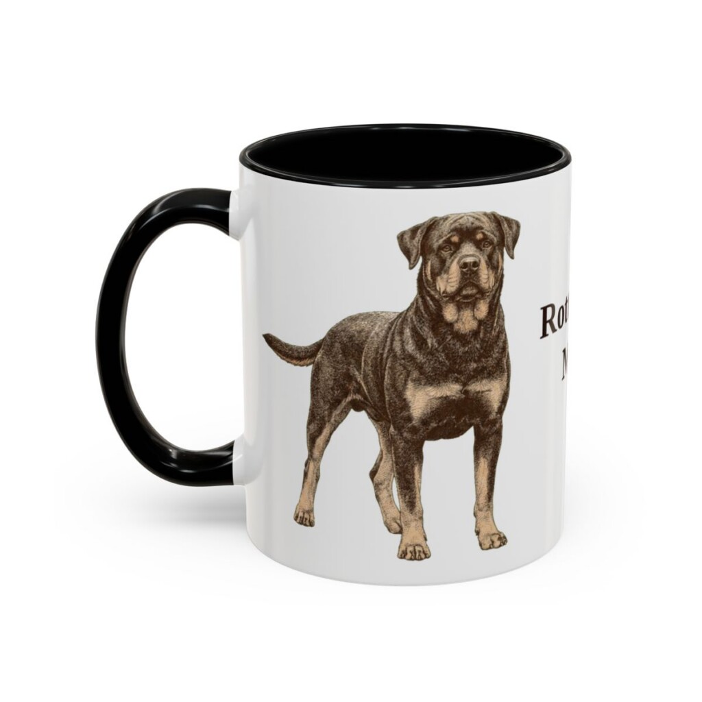 11oz-rottweiler-mug-mom-black-left 11oz Rottweiler Dog Mom Mug, Black, left side view