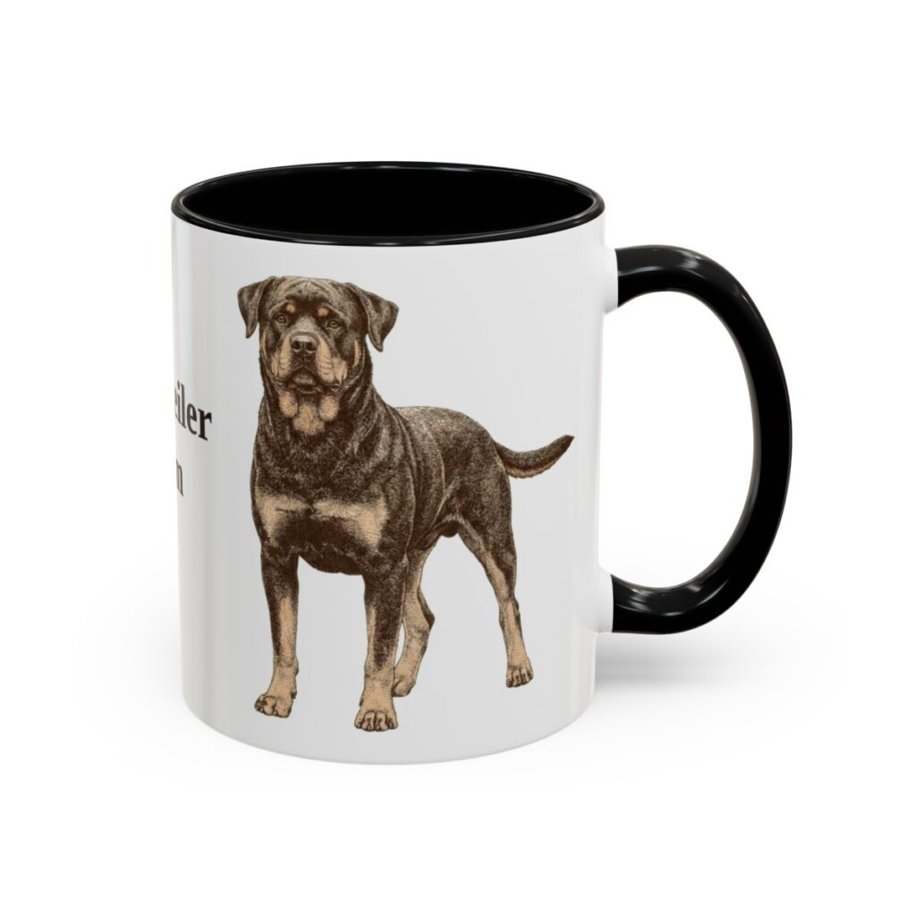 11oz-rottweiler-mug-mom-black-right 11oz Rottweiler Dog Mom Mug, Black, right side view