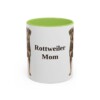 11oz-rottweiler-mug-mom-light-green 11oz Rottweiler Dog Mom Mug, Light Green, front view
