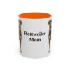 11oz-rottweiler-mug-mom-orange 11oz Rottweiler Dog Mom Mug, Orange, front view