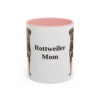 11oz-rottweiler-mug-mom-pink 11oz Rottweiler Dog Mom Mug, Pink, front view