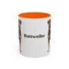 11oz Rottweiler Mug, Orange, front view