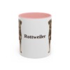 11oz Rottweiler Mug, Pink, front view